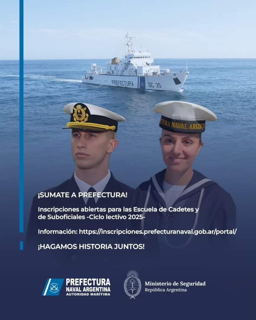 Prefectura Naval Argentina abrió las inscripciones para oficiales y suboficiales: cuáles son los requisitos